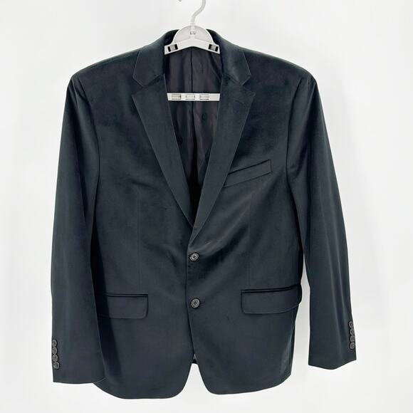 Lauren Ralph Lauren Velvet micro suede Sport Coat Blazer Black Men’s Size 42R